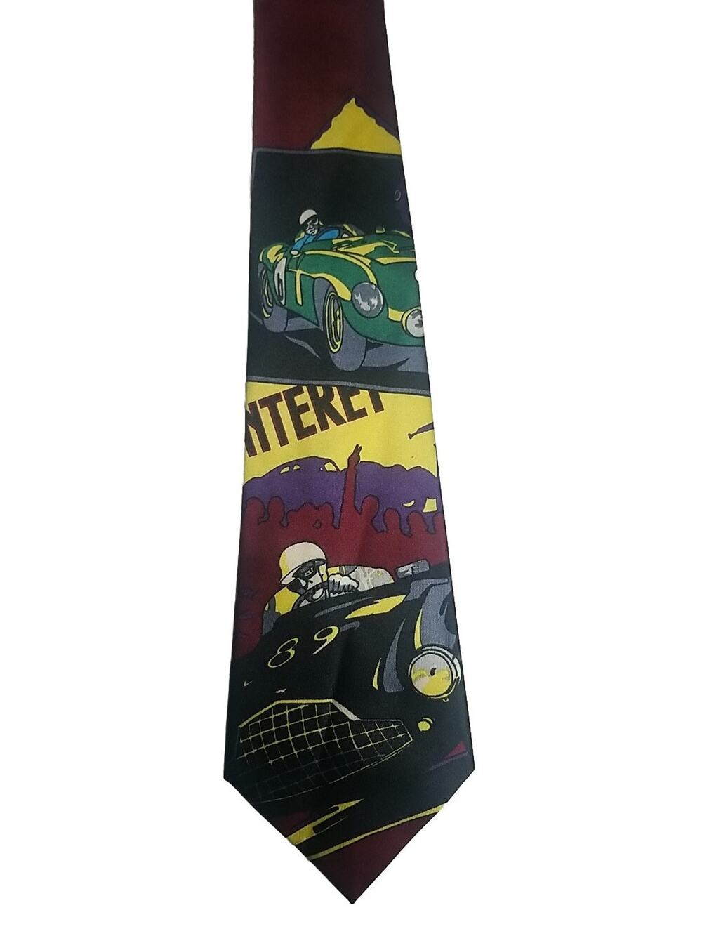 Vintage Ruby Fashion Racecars Neck Tie necktie